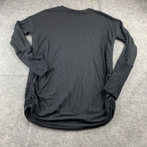 Athleta Drishti Sweatshirt Top Size Small Black Long Sleeves Ruched Stretch - Picture 6 of 7